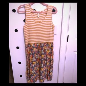Striped floral tank dress